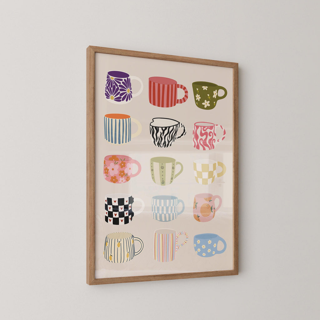 Funky Coffee Mugs Print