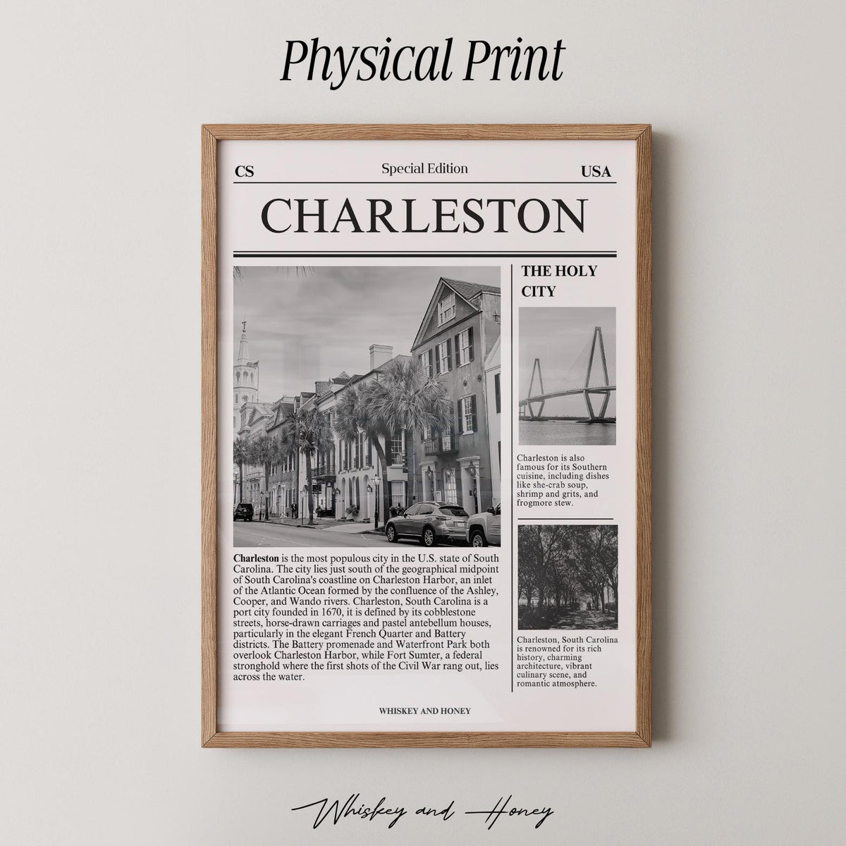 Charleston South Carolina Newspaper Print