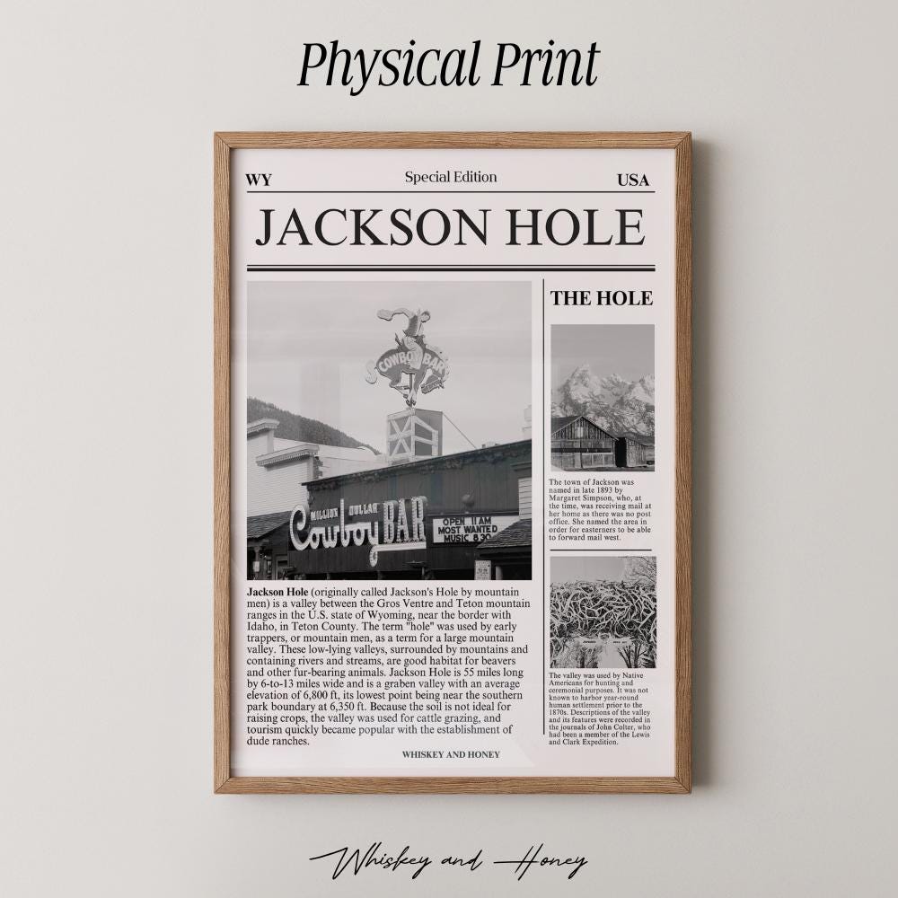 Jackson Hole Wyoming Newspaper Print