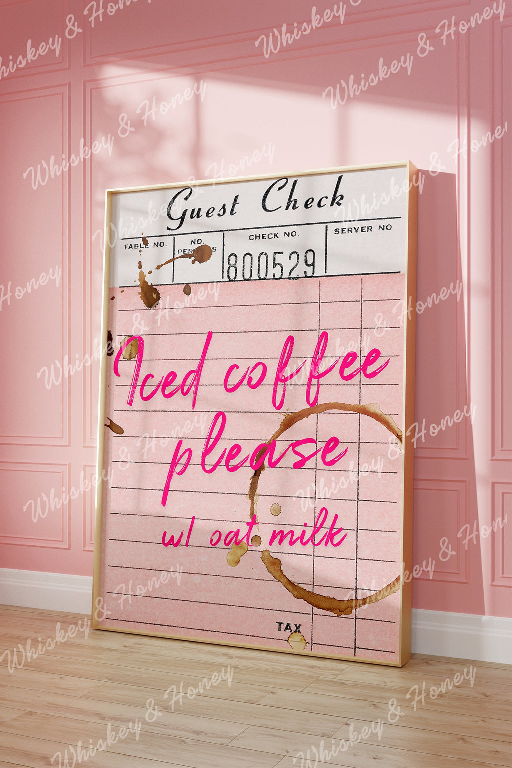 Iced Coffee Guest Check Print