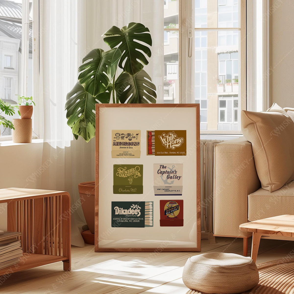 Charlotte NC Matchbooks Collage Print