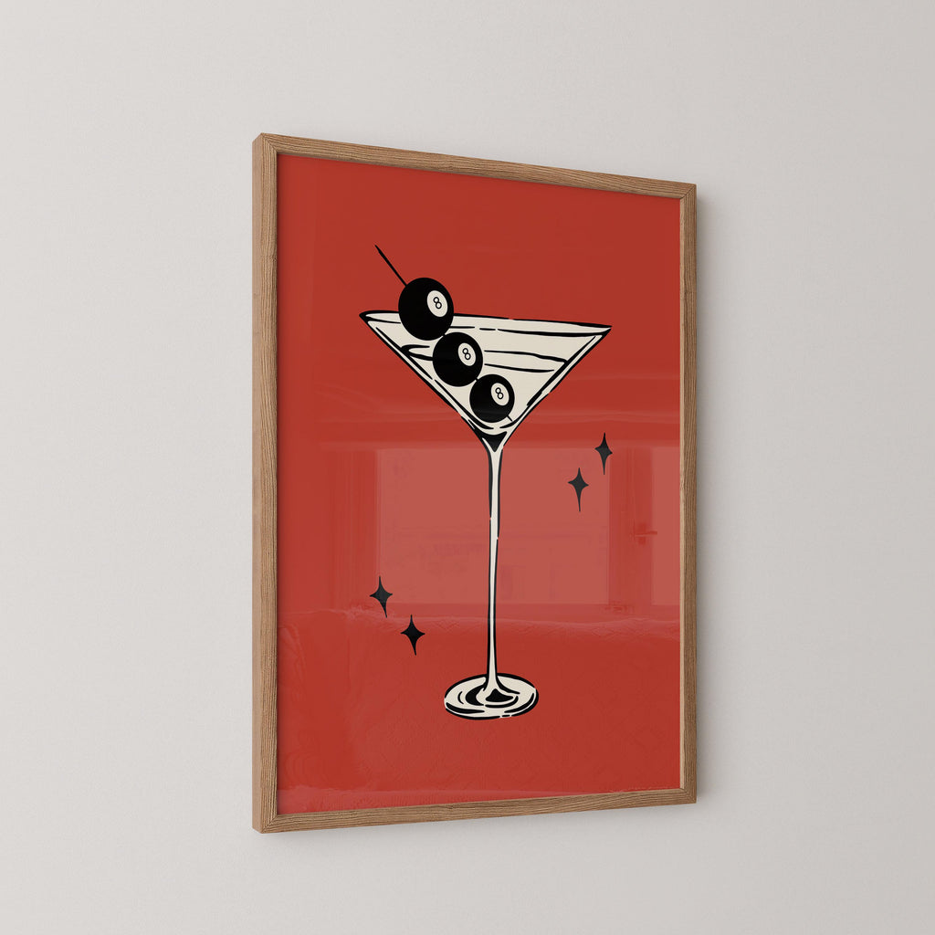 8 Ball Martini Print