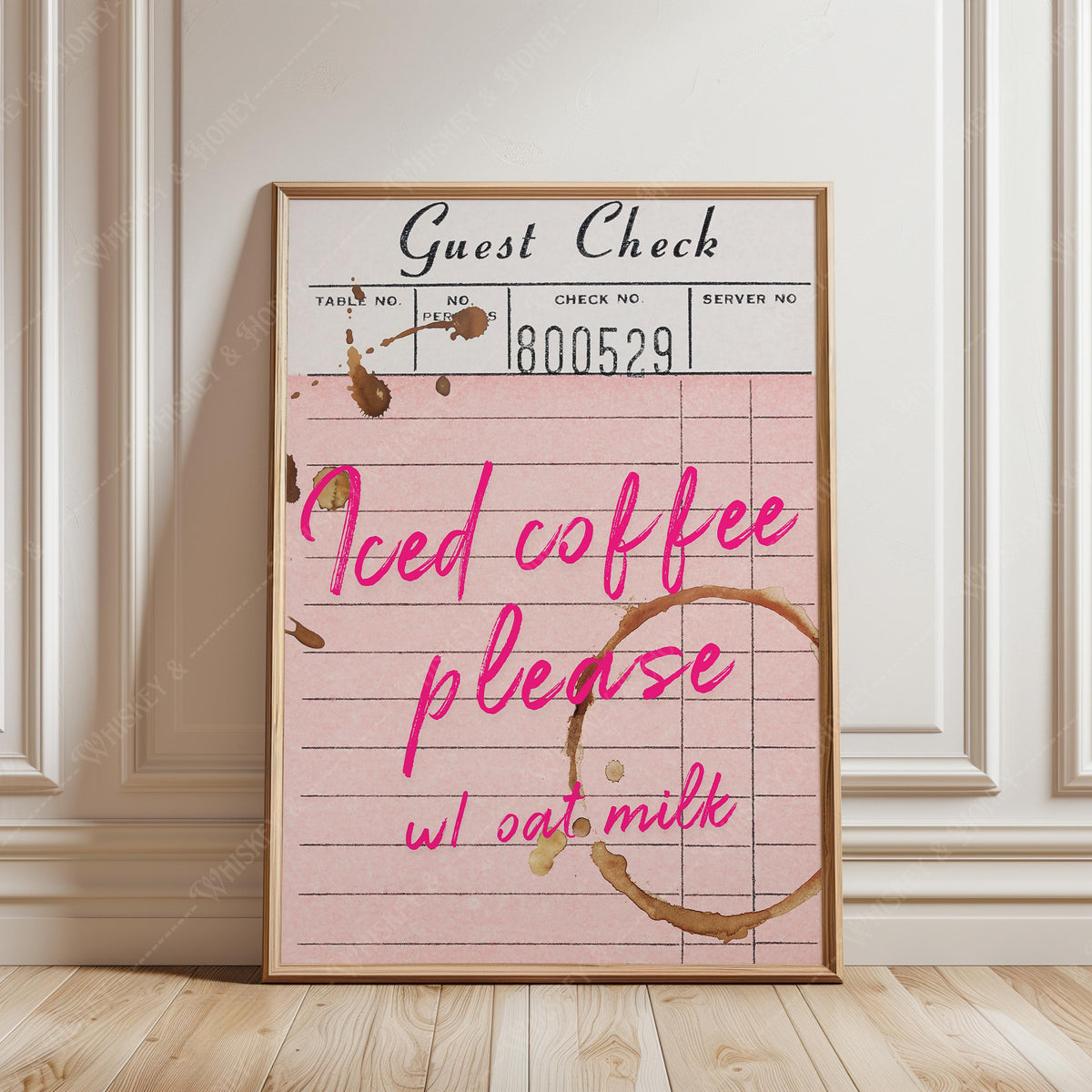 Iced Coffee Guest Check Print