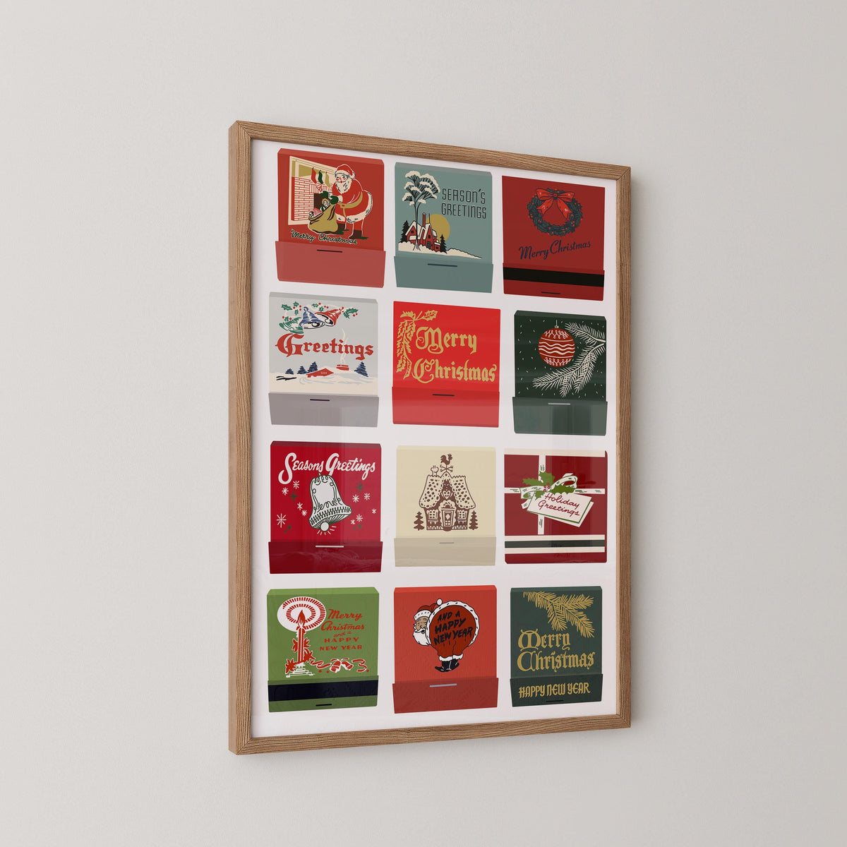 Vintage Christmas Matchbook Art Print