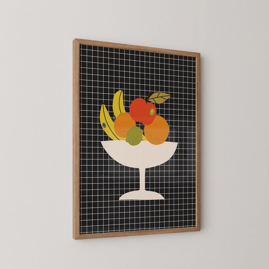Retro Bowl of Fruit Print