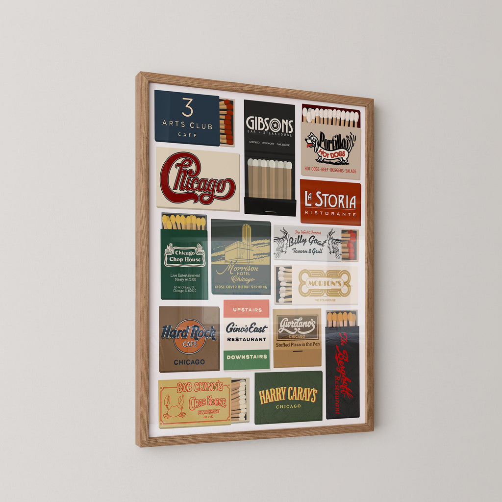Vintage Chicago Matchbook Print