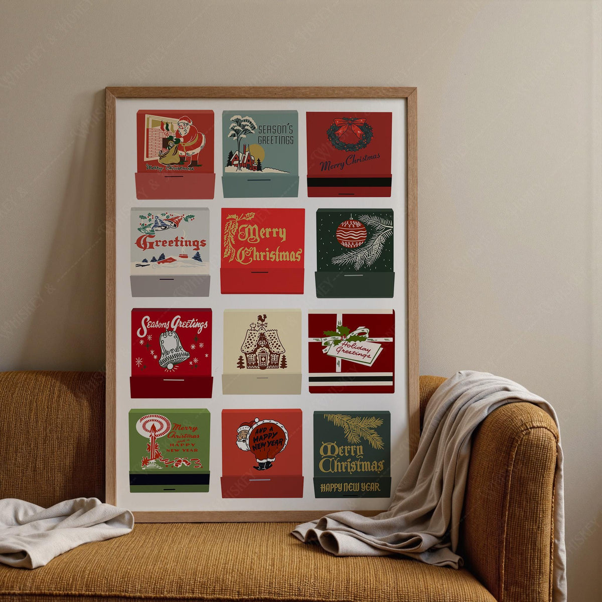 Vintage Christmas Matchbook Art Print