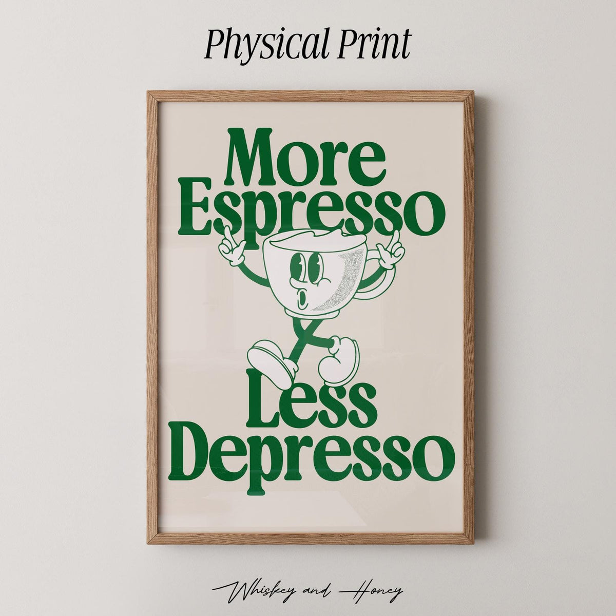 More Espresso Less Depresso Vintage Print