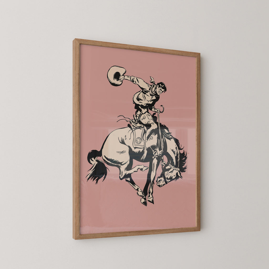 Vintage Rodeo Cowboy Print