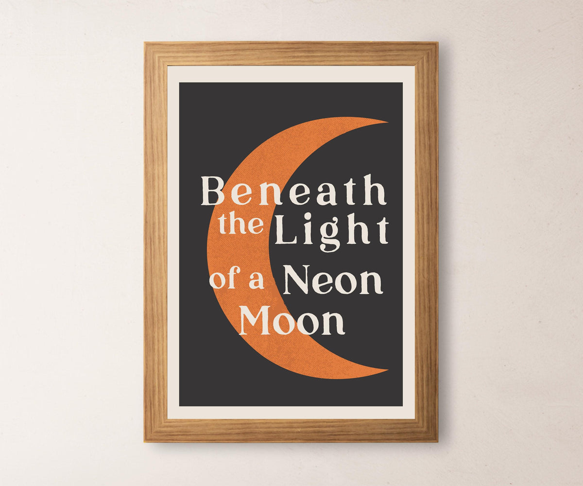 Beneath the Light a Neon Moon Western Print