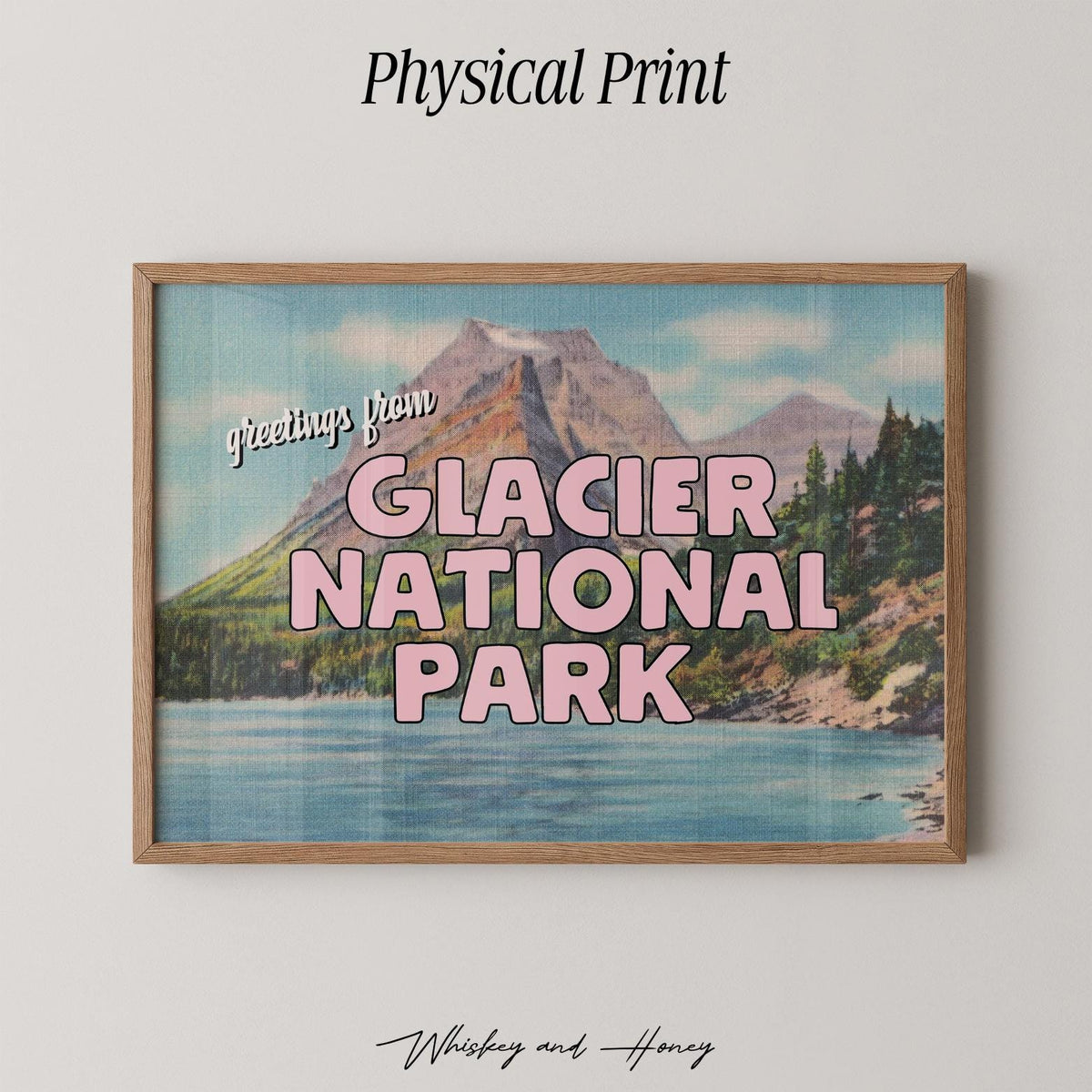 Greetings from Glacier National Park Postcard Print