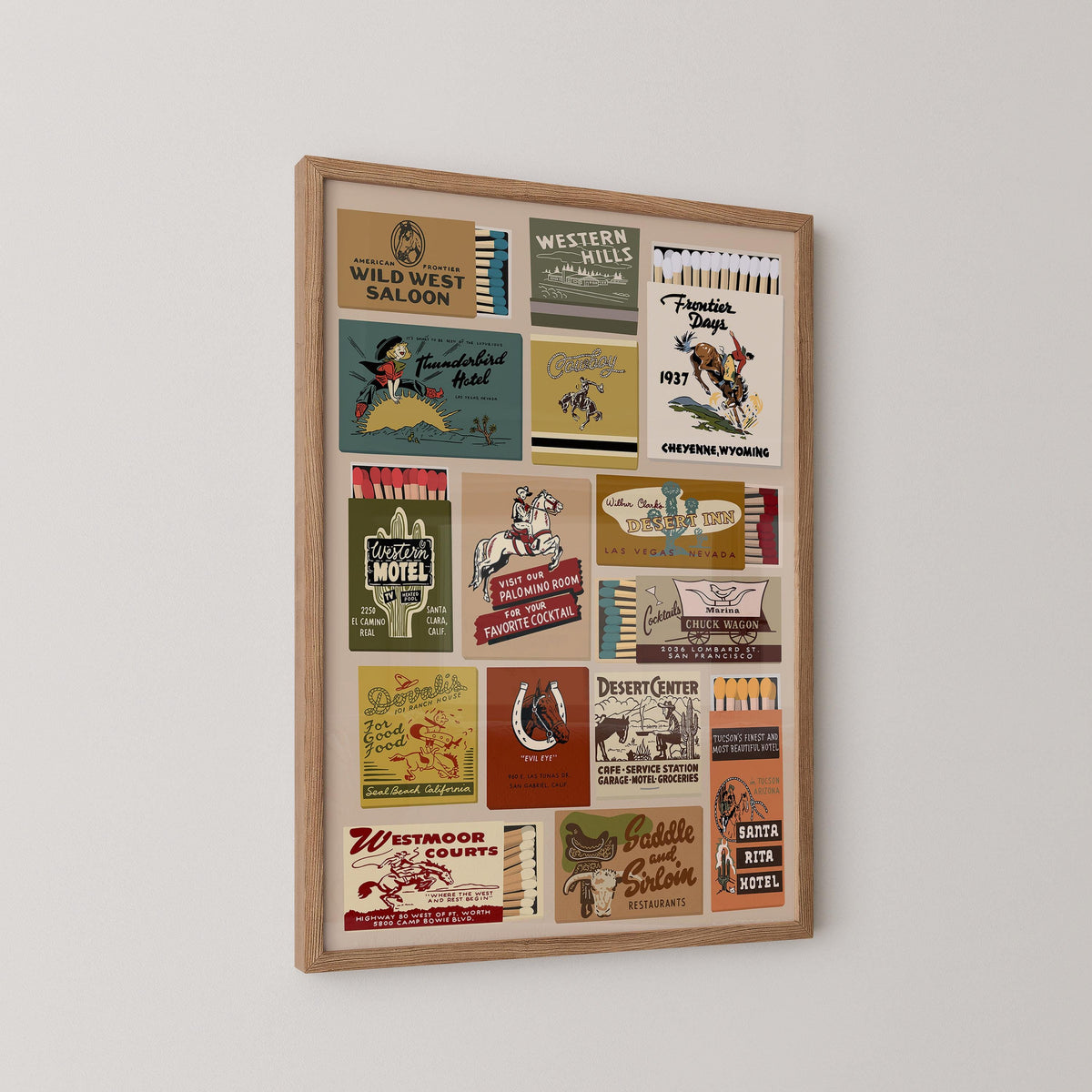 Vintage Western Matchbook Print