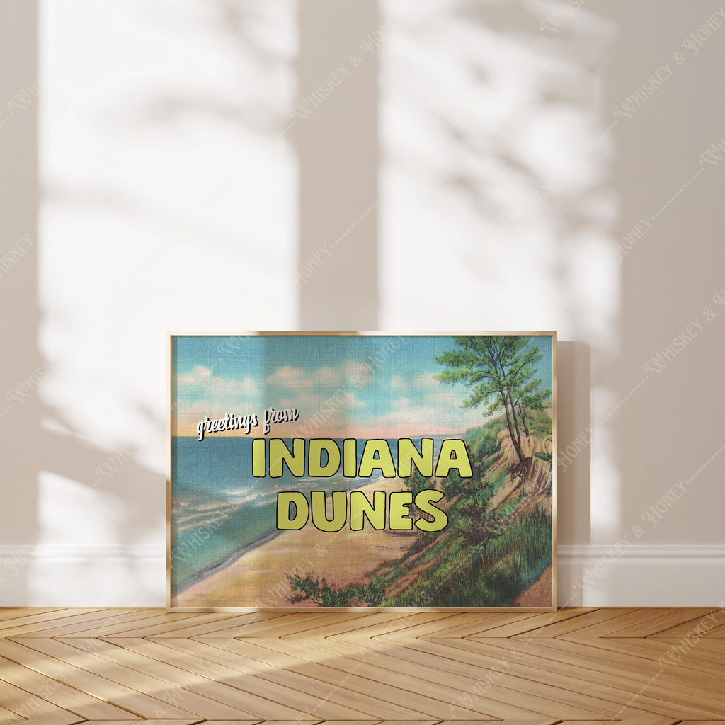 Greetings from Indiana Dunes Postcard Print