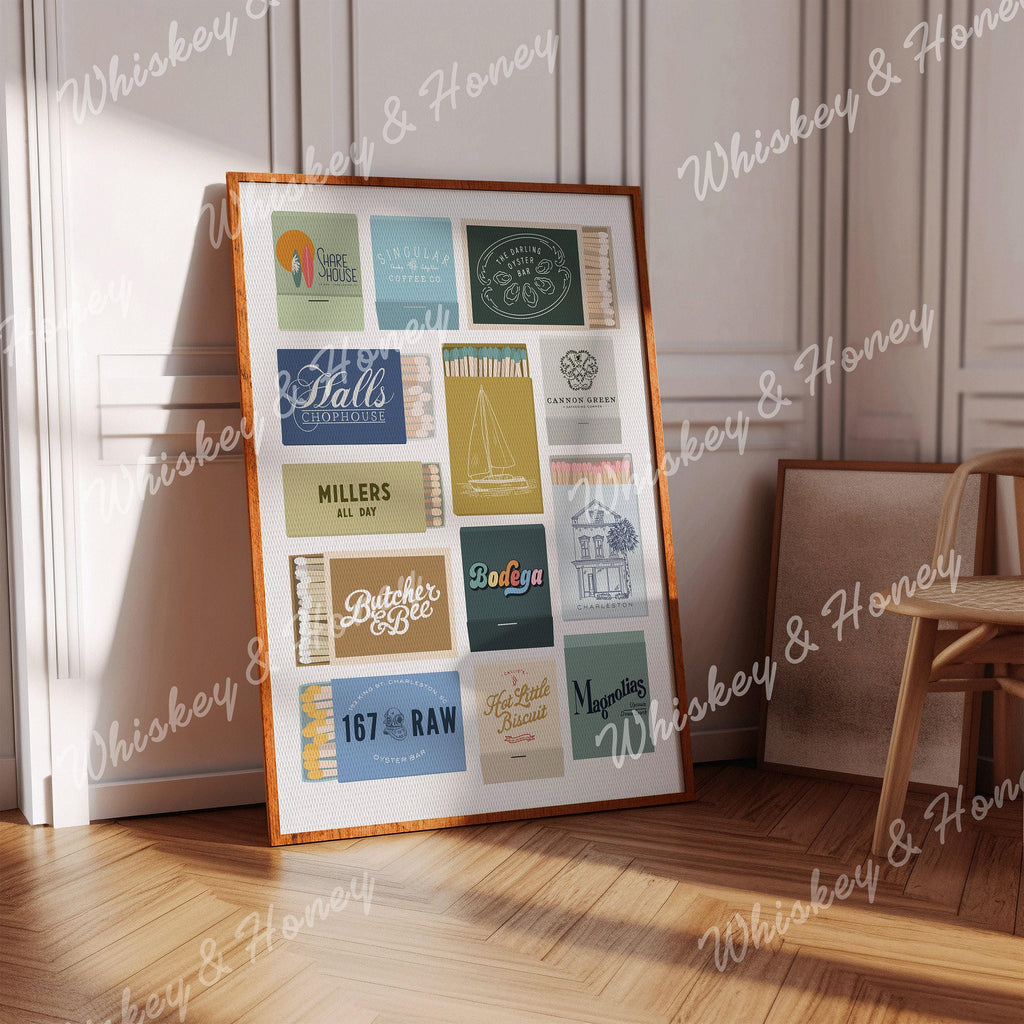 Charleston S.C Matchbook Art Print