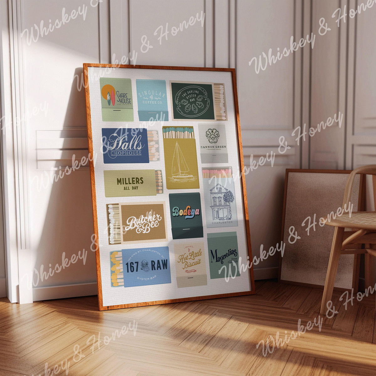 Charleston S.C Matchbook Art Print