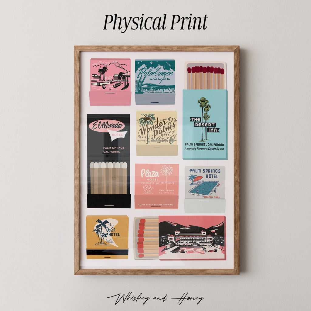 Vintage Palm Springs Matchbook Art Print