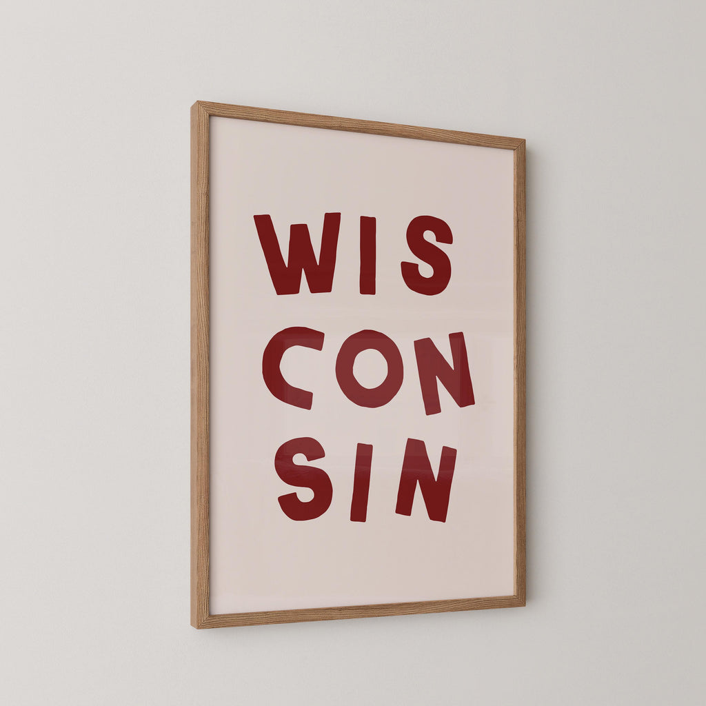 Wisconsin Typography Print
