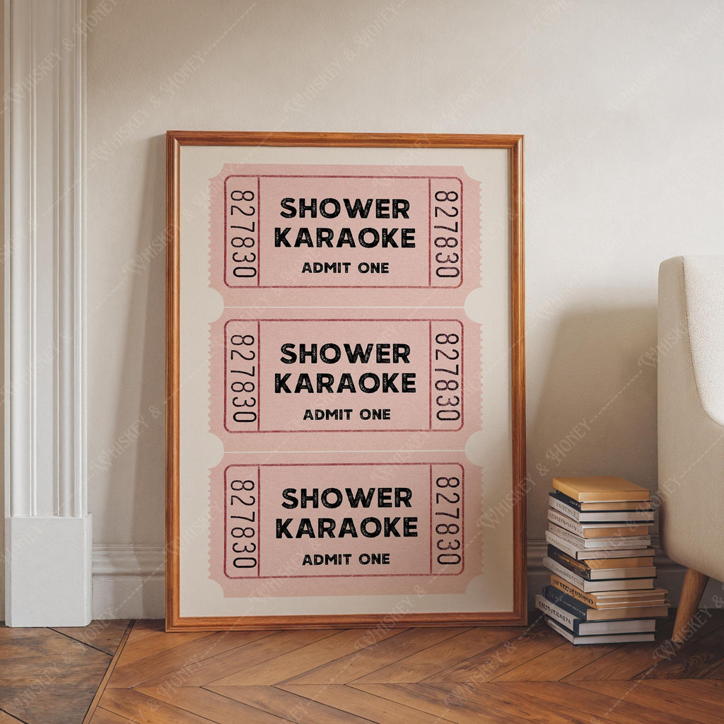 Shower Karaoke Ticket Print