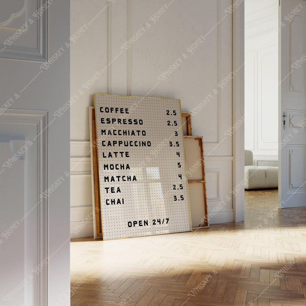 Coffee Bar Menu Print