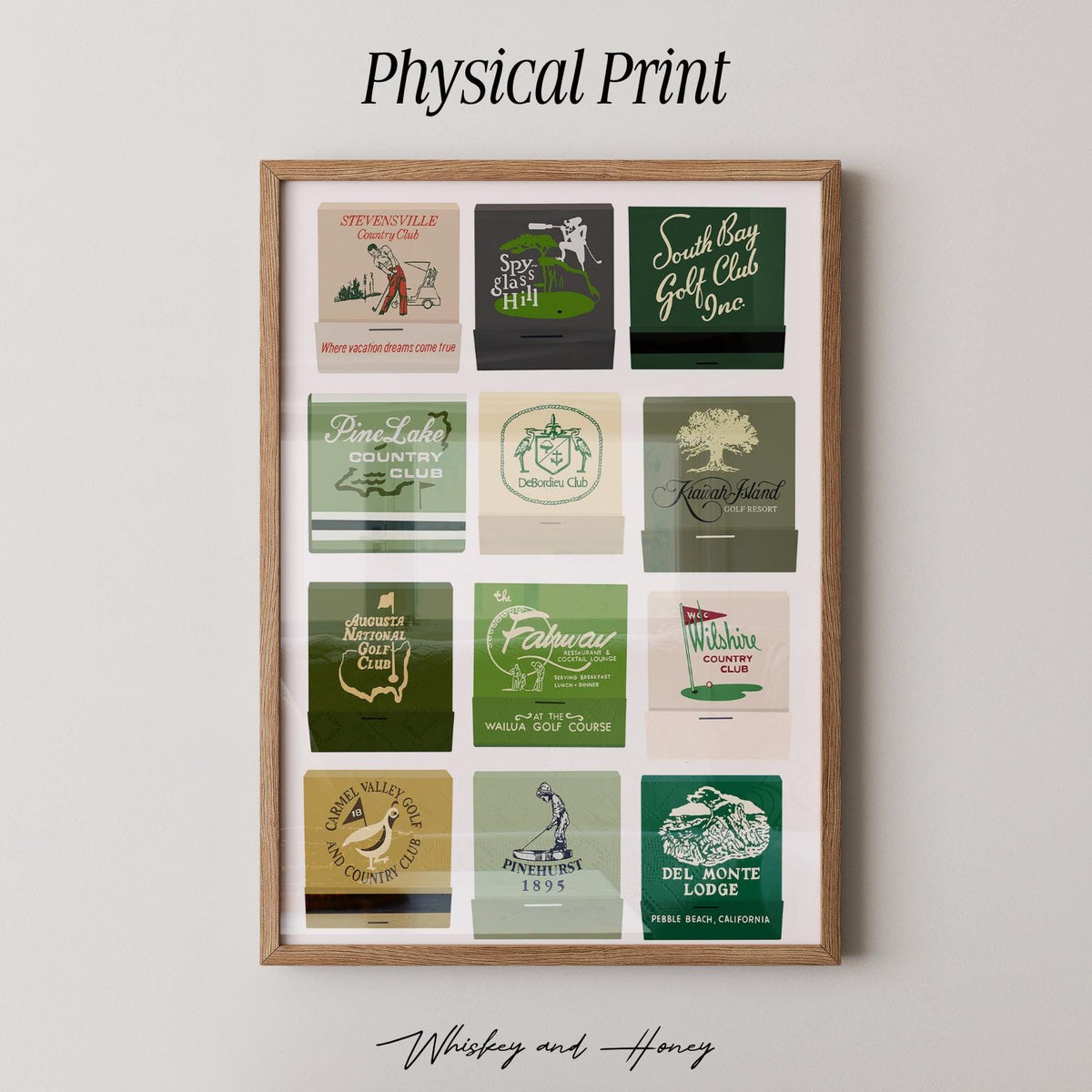 Vintage Golf Courses Matchbooks Print