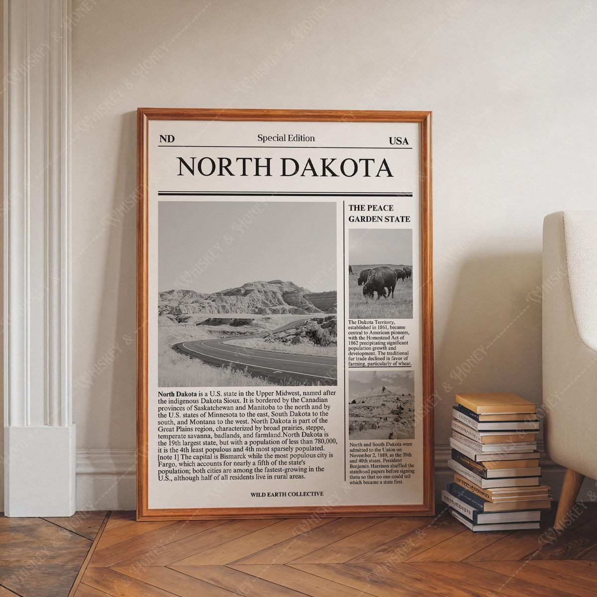 North Dakota Newspaper Art Print