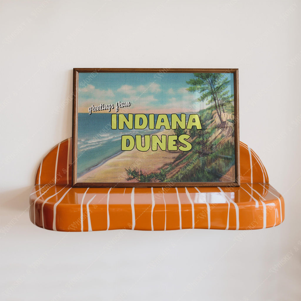 Greetings from Indiana Dunes Postcard Print