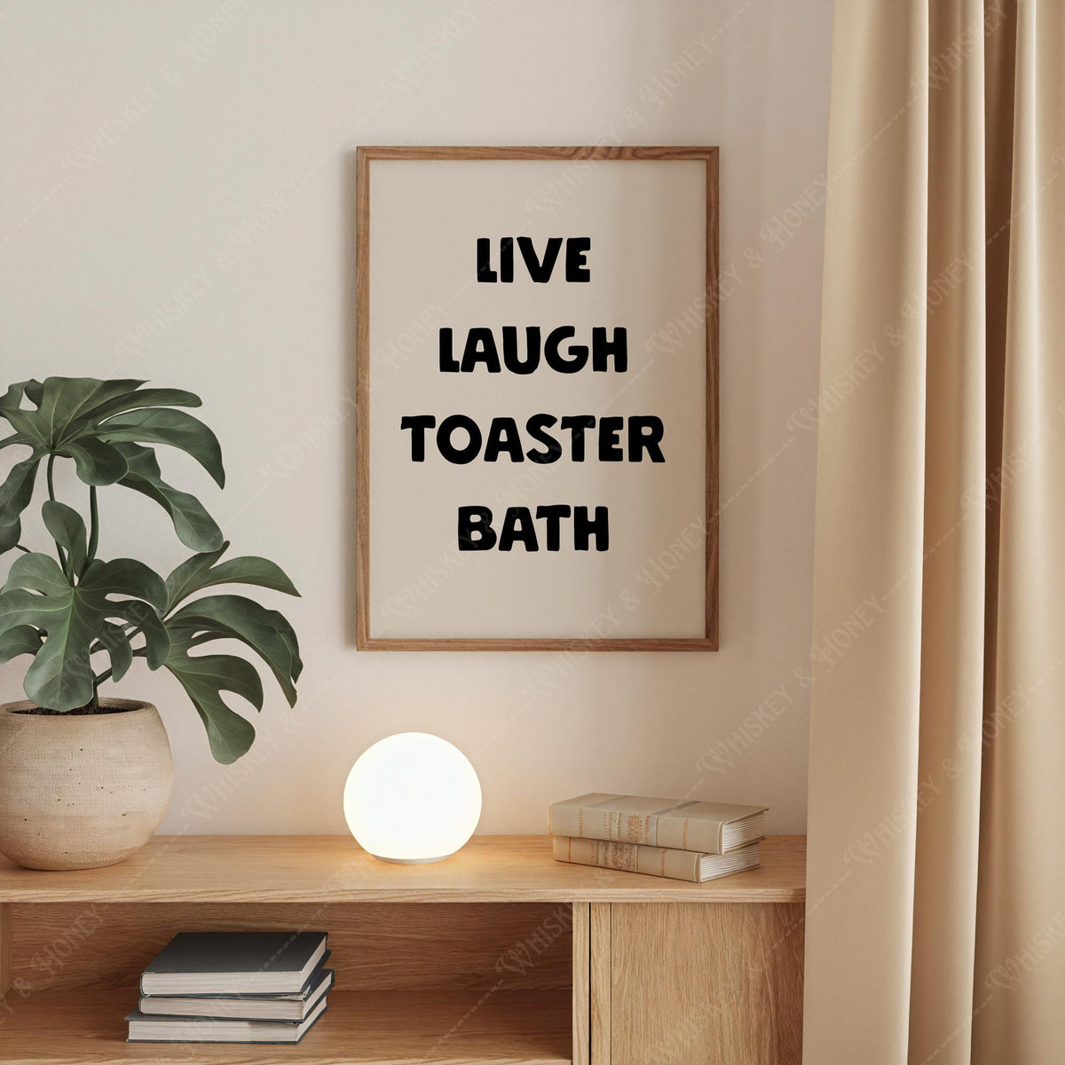 Live Laugh Toaster Bath Print