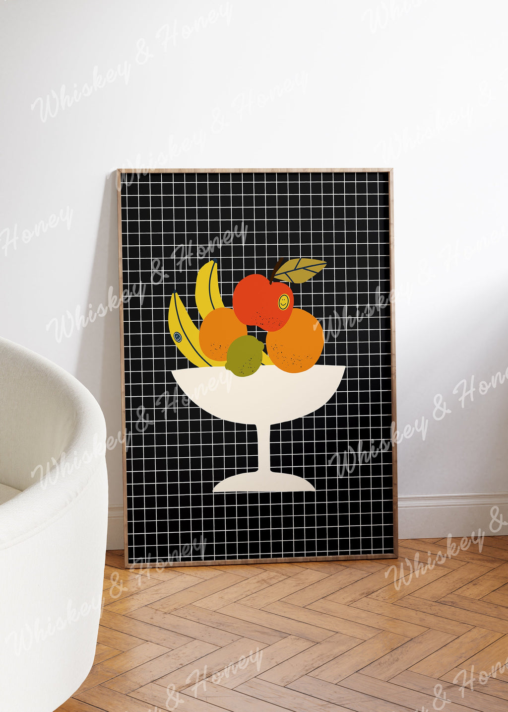 Retro Bowl of Fruit Print
