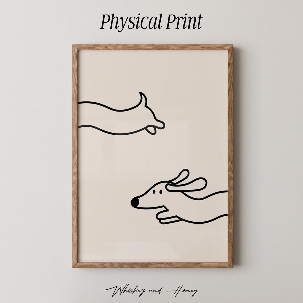 Funny Dachshund Line Art Print