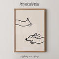 Funny Dachshund Line Art Print