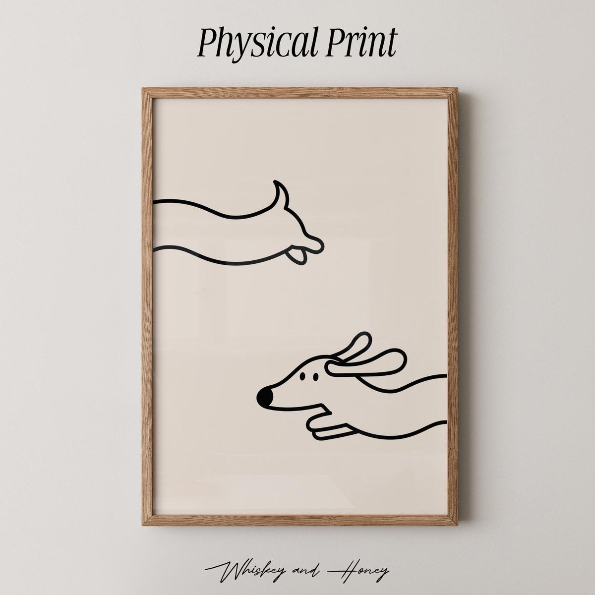 Funny Dachshund Line Art Print