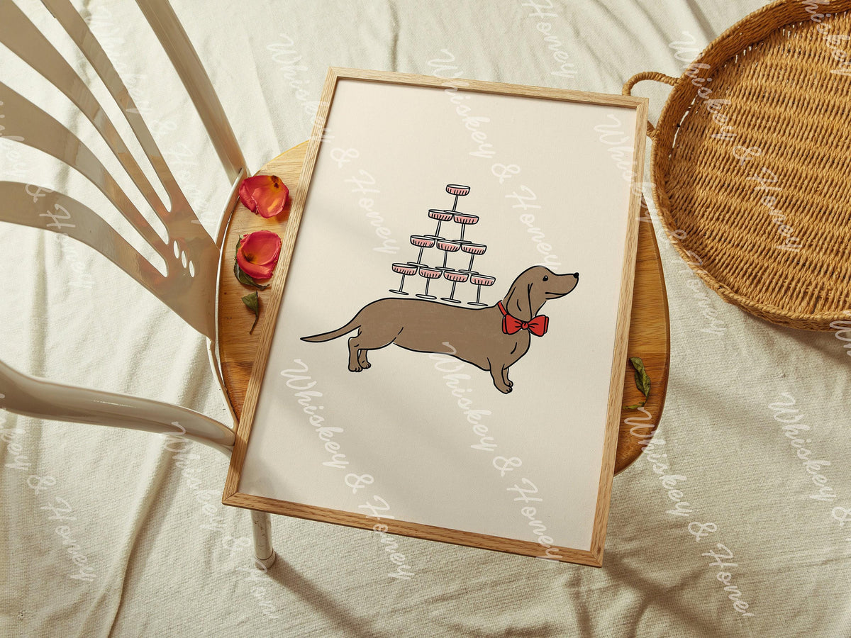 Weiner Dog Martini Print