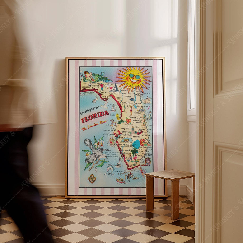 Vintage Florida Map Print