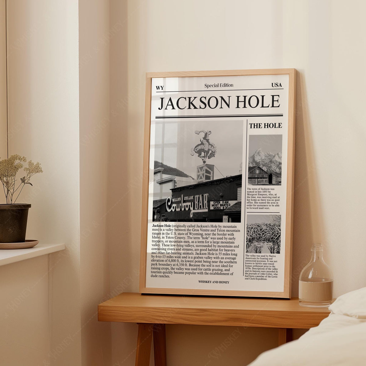 Jackson Hole Wyoming Newspaper Print