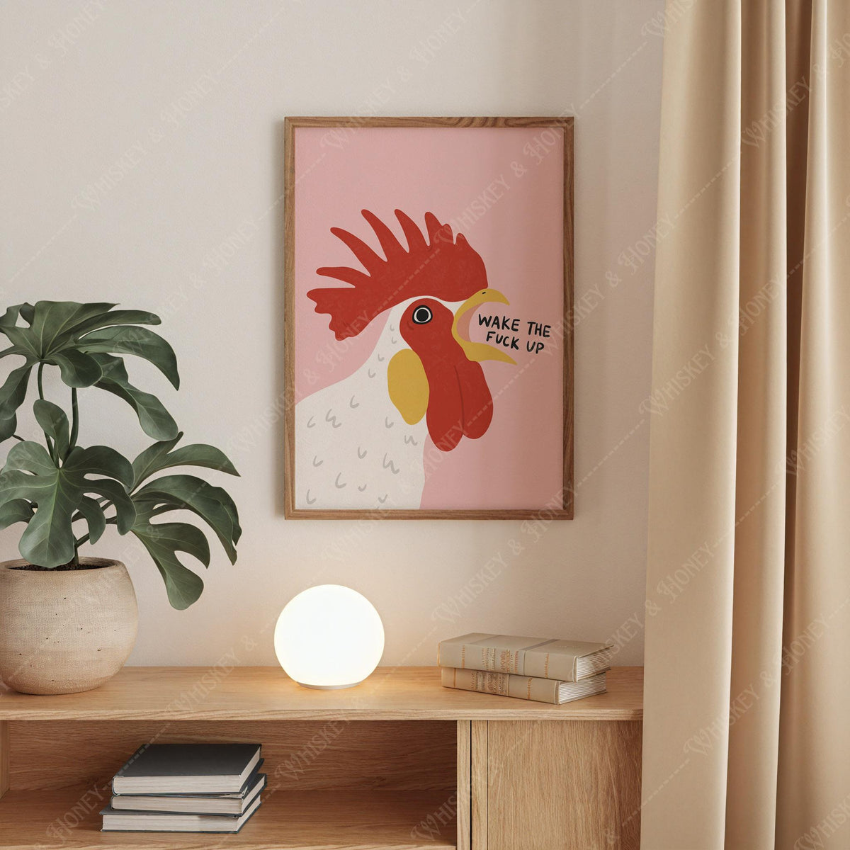 Wake the Fuck Up Rooster Poster