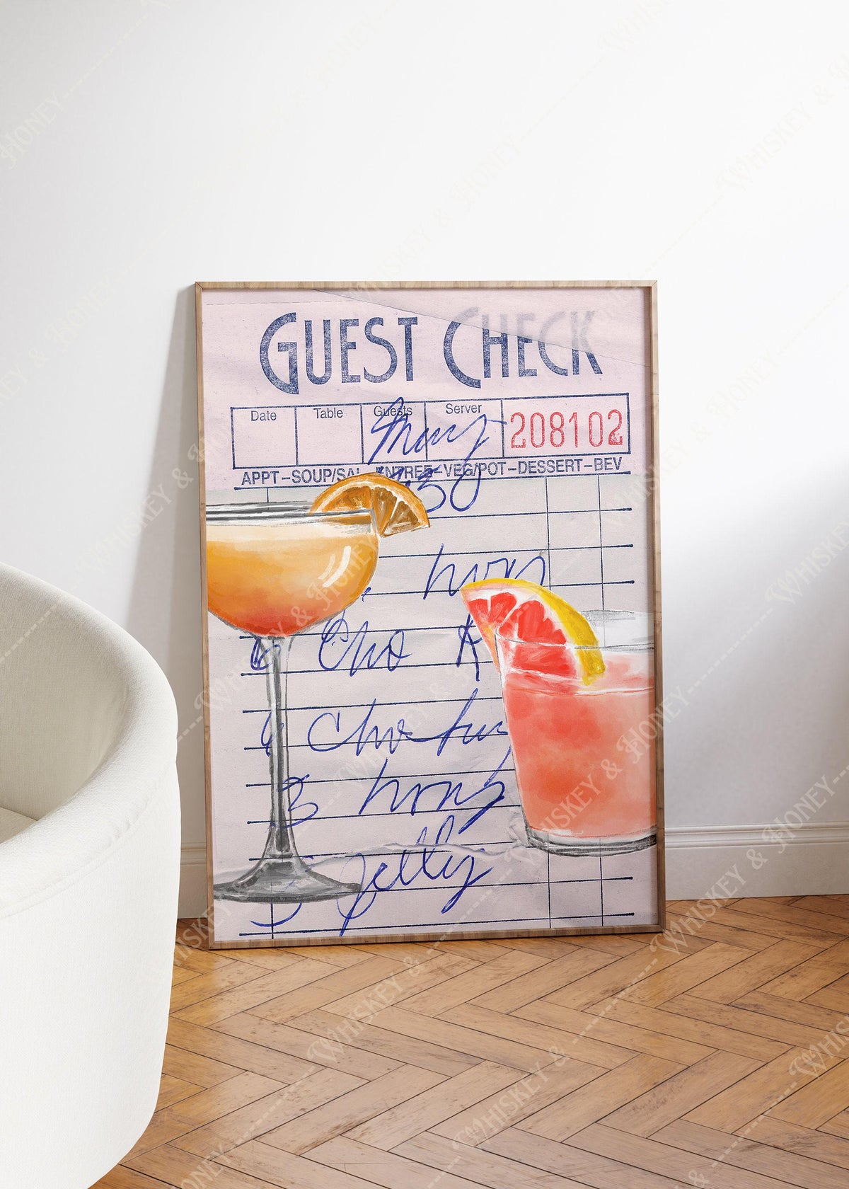 Vintage Guest Check Print