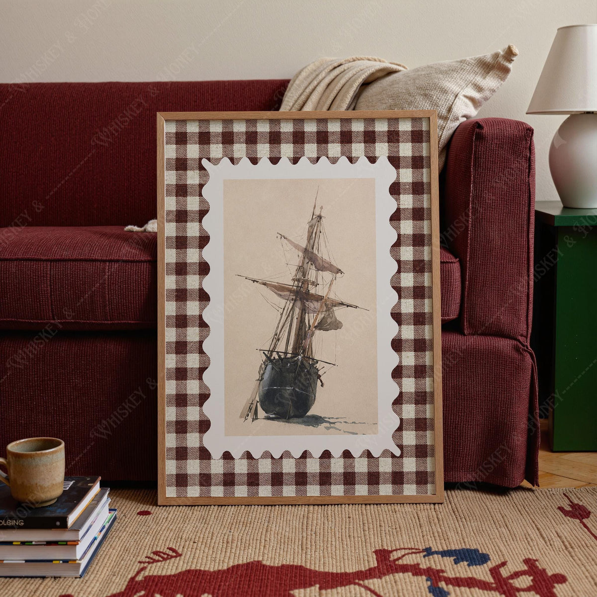 Vintage Watercolor Ship Print