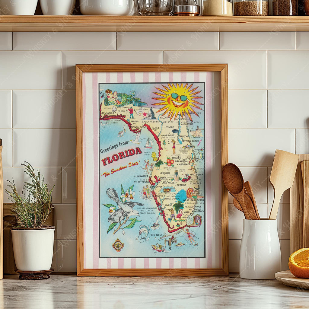 Vintage Florida Map Print