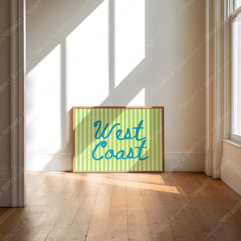 Green Striped West Coast Print
