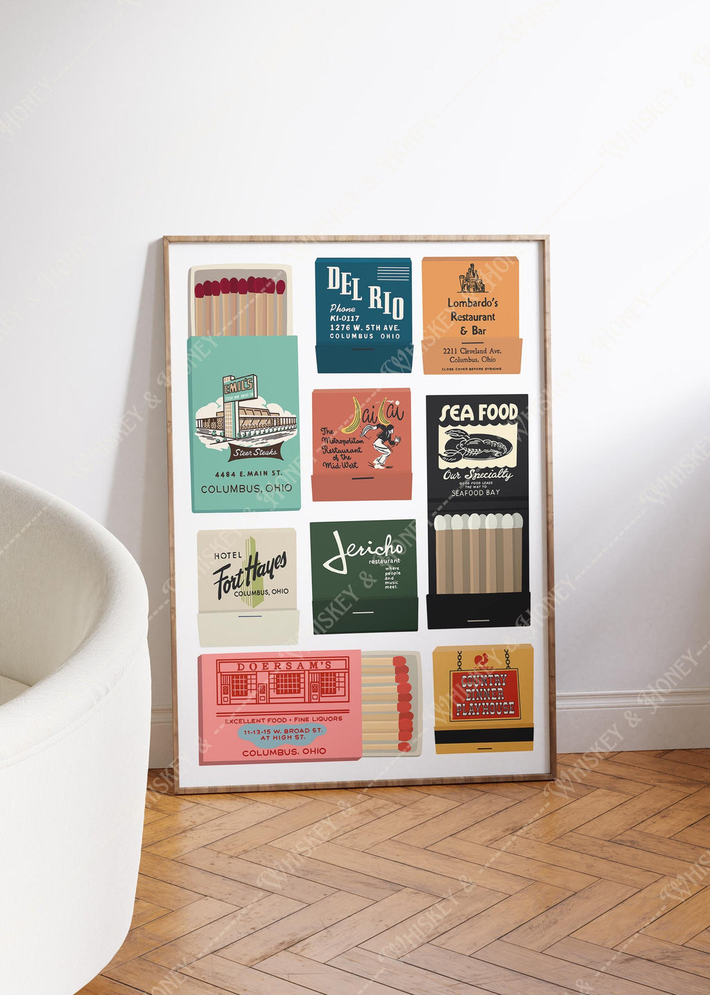 Vintage Columbus Ohio Matchbook Print