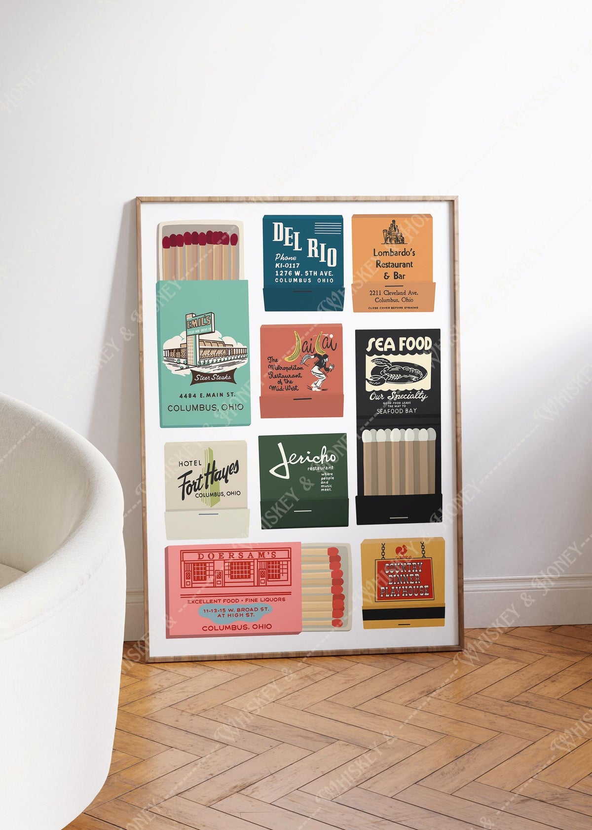 Vintage Columbus Ohio Matchbook Print