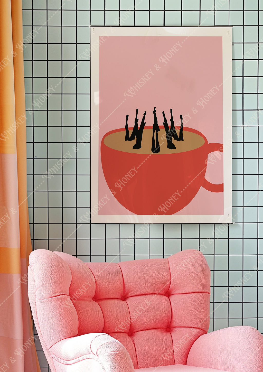 Swimming In Coffee Print