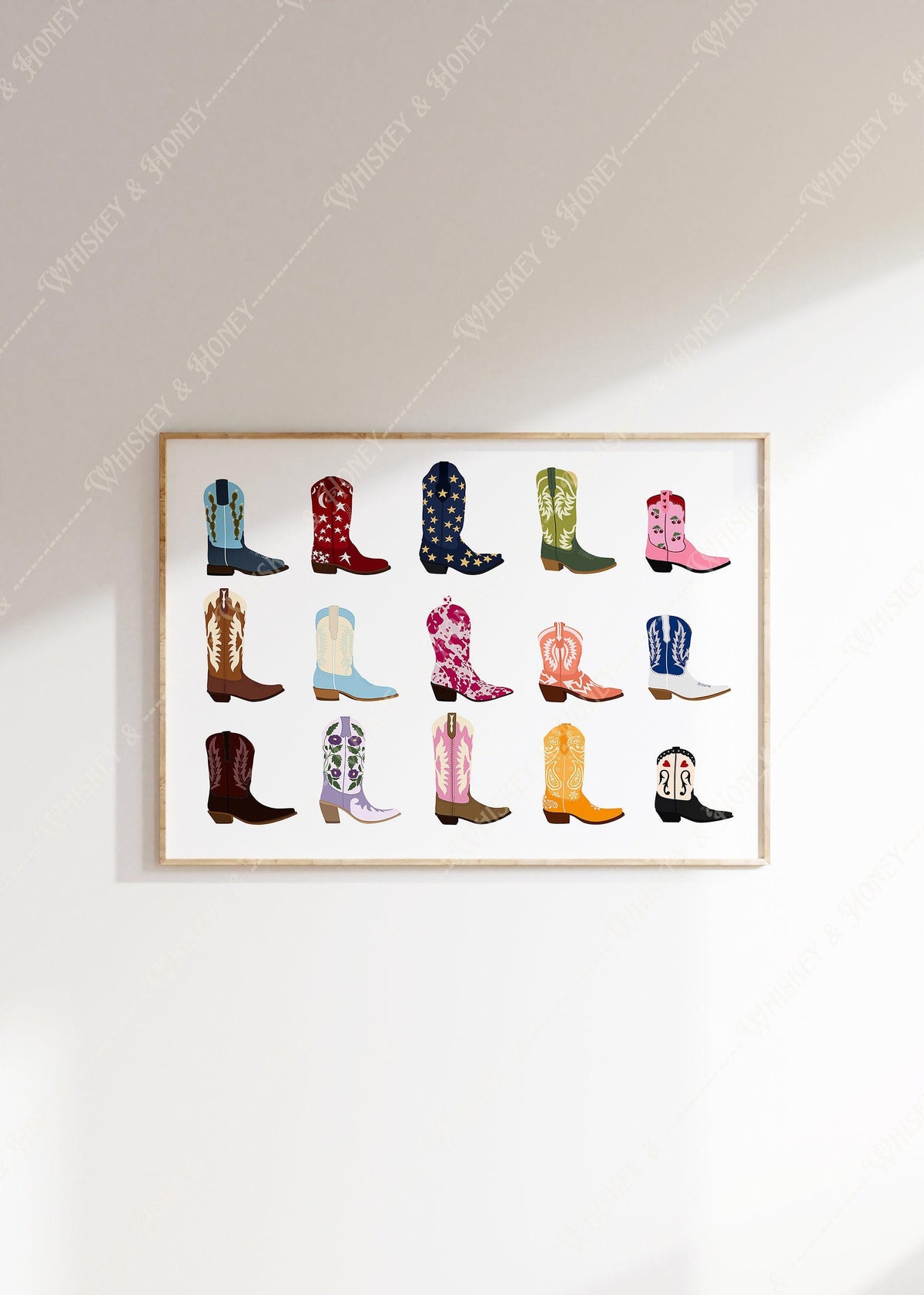 Cowgirl Boots Horizontal Print
