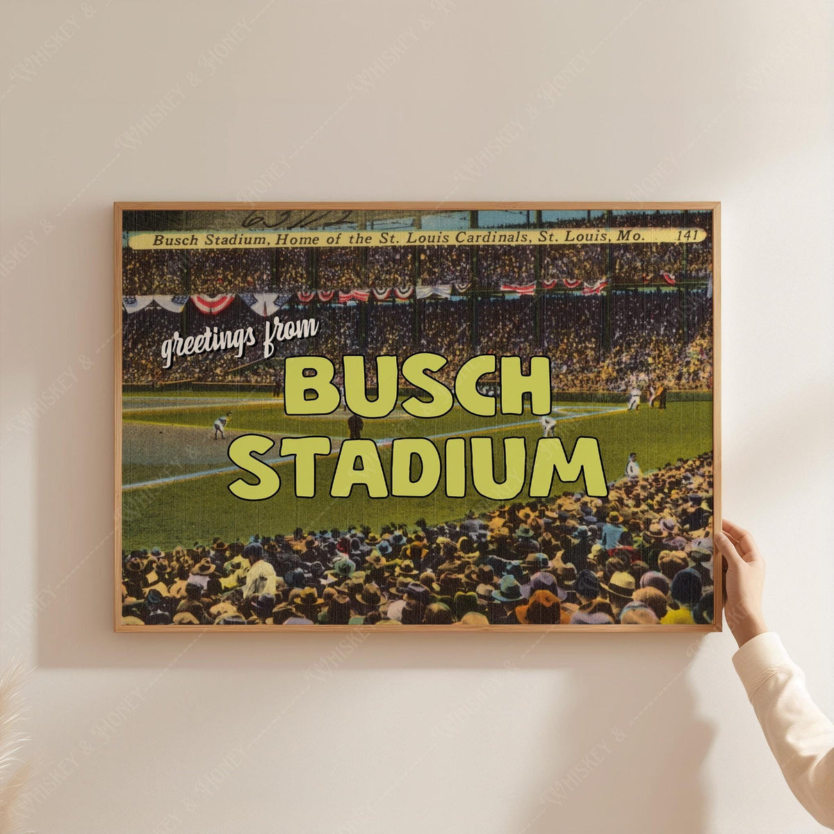 Busch Stadium Vintage Postcard Art Print