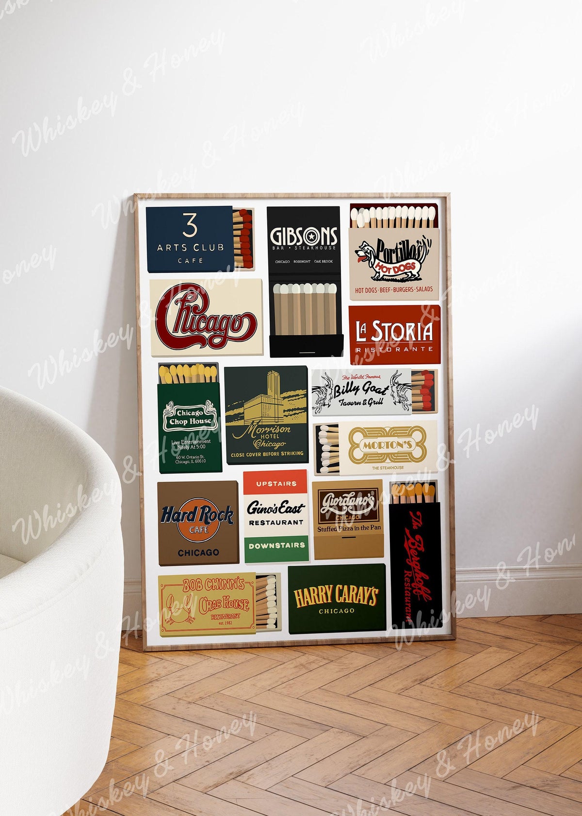 Vintage Chicago Matchbook Print
