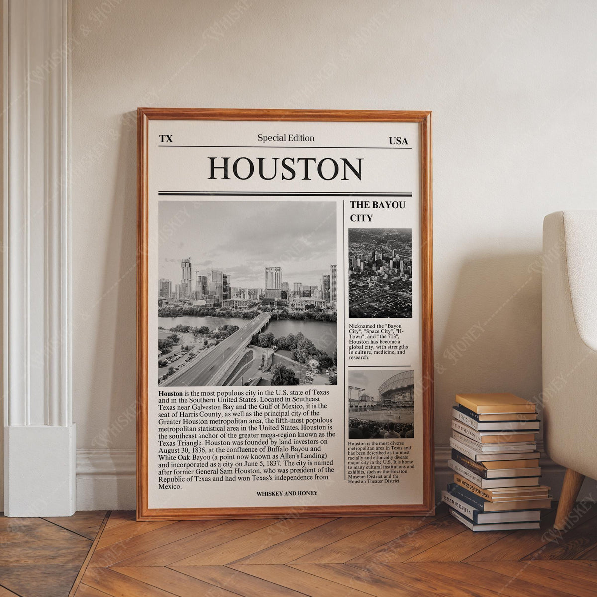 Houston Texas Newspaper Print