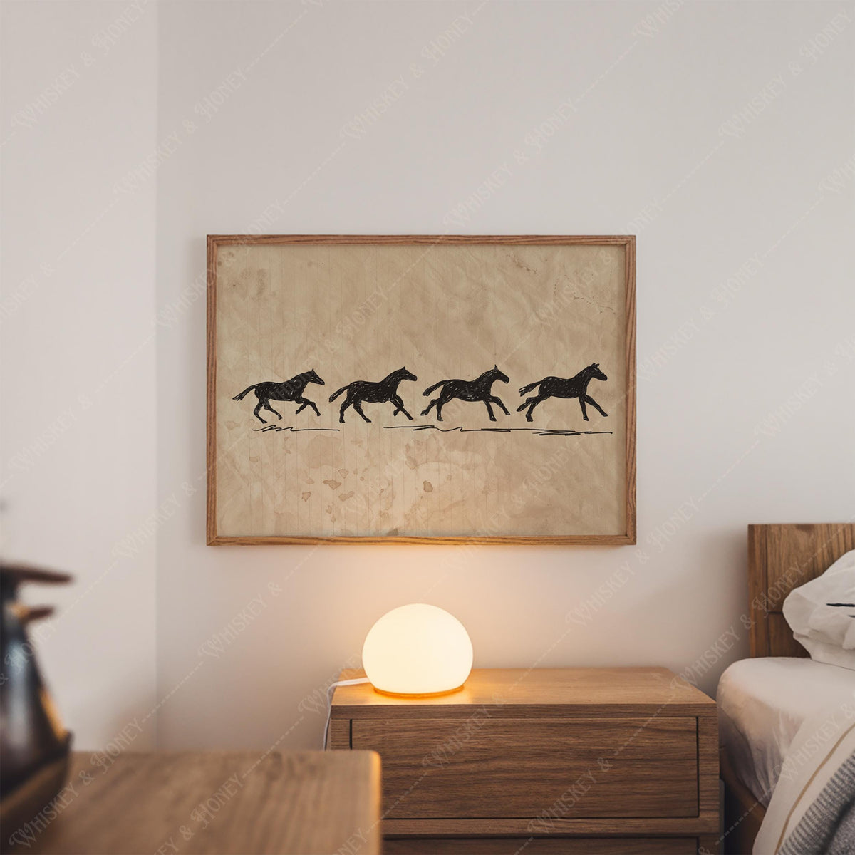 Vintage Running Horse Sketch Print