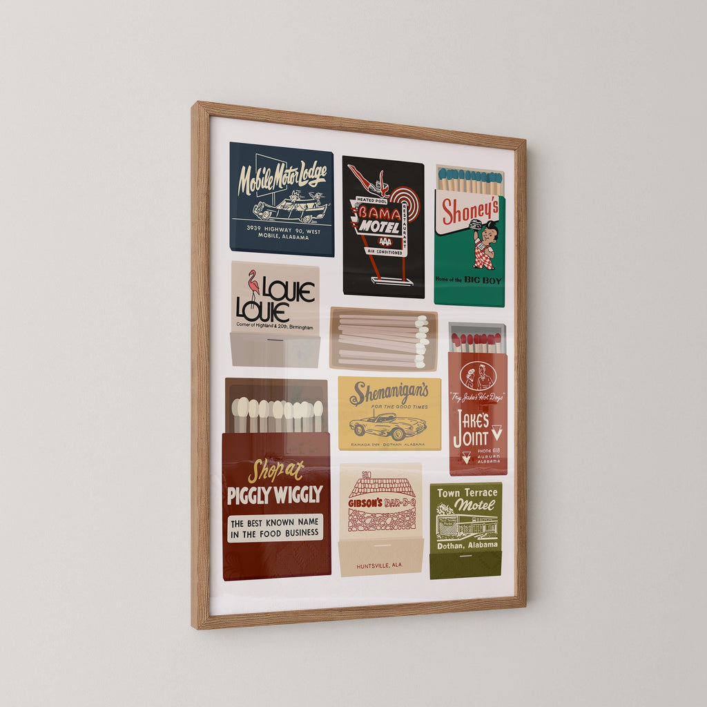 Vintage Alabama Matchbook Print