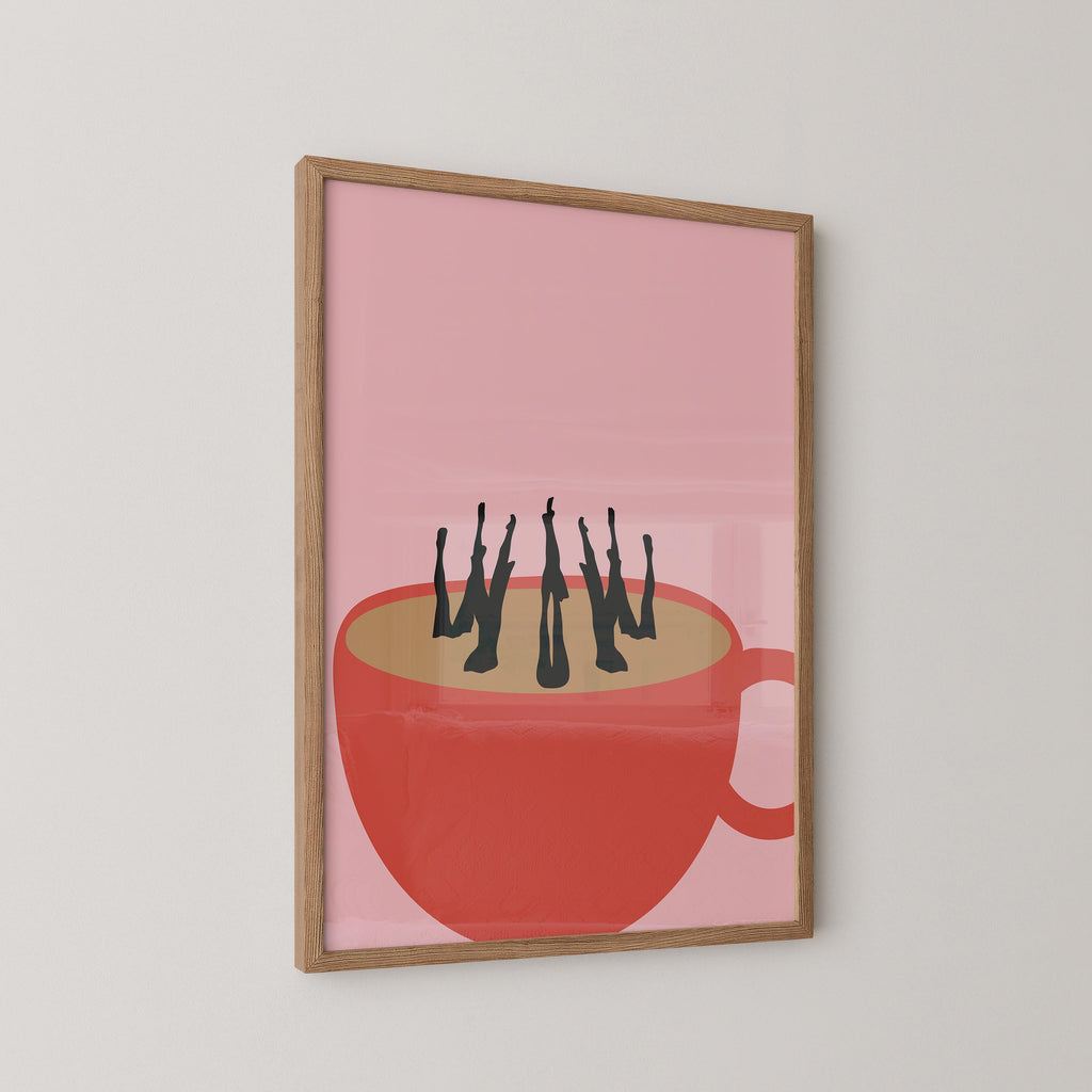 Swimming In Coffee Print