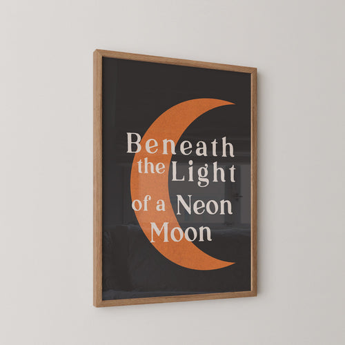 Beneath the Light a Neon Moon Western Print
